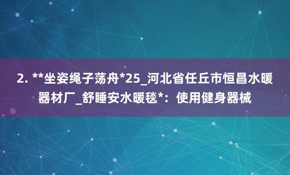 2. **坐姿绳子荡舟*25_河北省任丘市恒昌水暖器材厂_舒睡安水暖毯*:使用健身器械